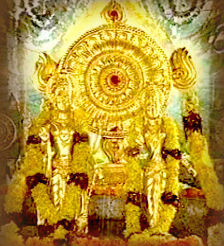 Sudarshana Chakra is the discus weapon of Lord Vishnu/Krishna which is usually used for the ultimate destruction of an enemy and protecting good over eveil.